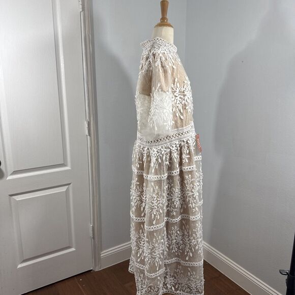 Ivy City Co. Cream Lace Midi Dress - Picture 7 of 15